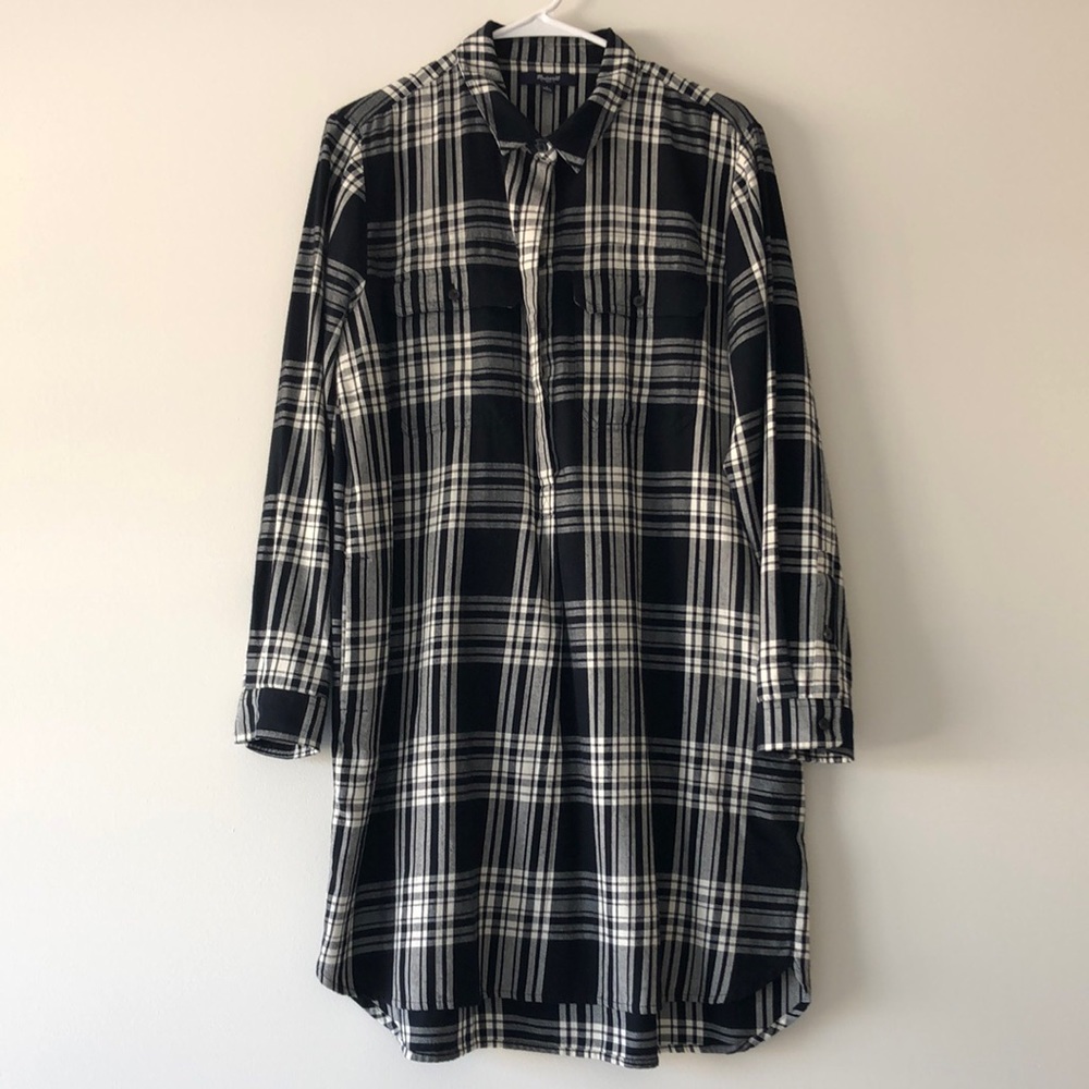 NEW Madewell Flannel Popover Dress